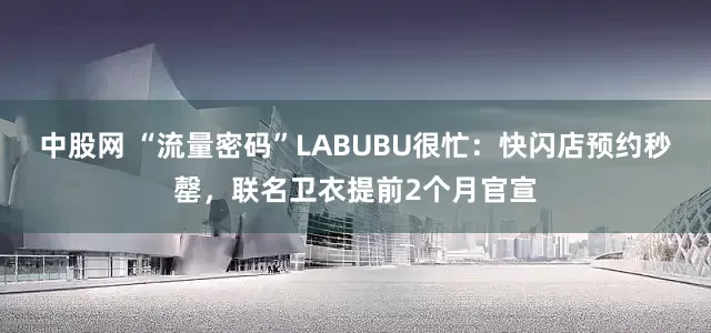 中股网 “流量密码”LABUBU很忙：快闪店预约秒罄，联名卫衣提前2个月官宣